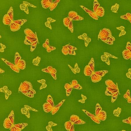 [30646] Butterflies Green w/Metallic  (30646)