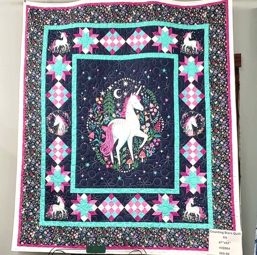 [32832] Counting Stars Quilt Kit 81"x87" - Unicorn Dreams