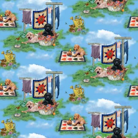 [27341] Cyan Pups in the Garden Scenic (27341)