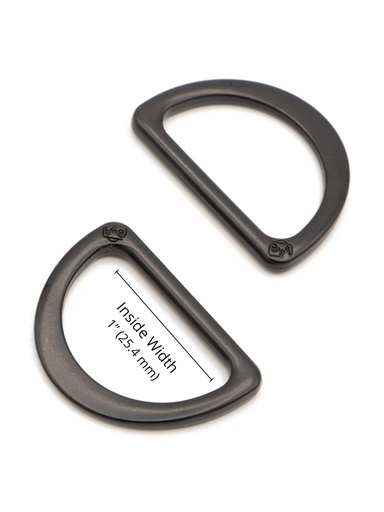 [34123] D Ring Flat 1in Black Metal Set of Two (34123)