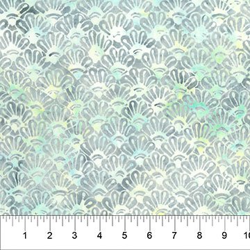 [34074] Garden Spirit - Batik Floral Fan Dove (34074)
