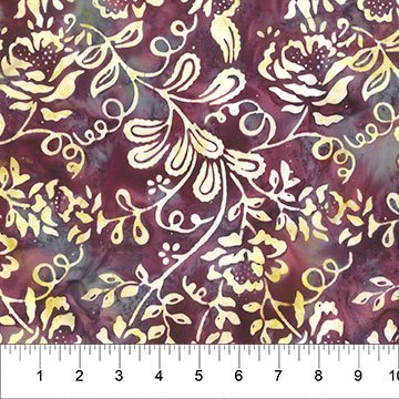 [34083] Garden Spirit - Batik Floral Spray Burgandy (34083)
