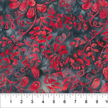 [34075] Garden Spirit - Batik Floral Spray Charcoal (34075)