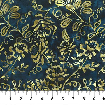 [34069] Garden Spirit - Batik Floral Spray Indigo (34069)