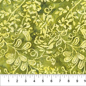 [34064] Garden Spirit - Batik Floral Spray Olive (34064)