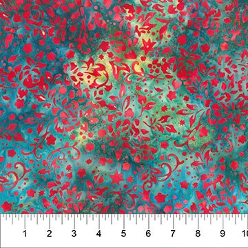[34073] Garden Spirit - Batik Swirled Stencil Denim (34073)